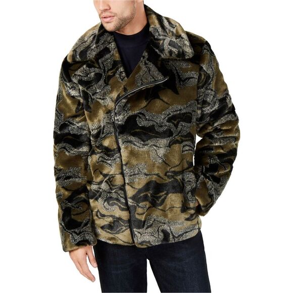 I.N.C Mens Camo Fur Jacket NWT